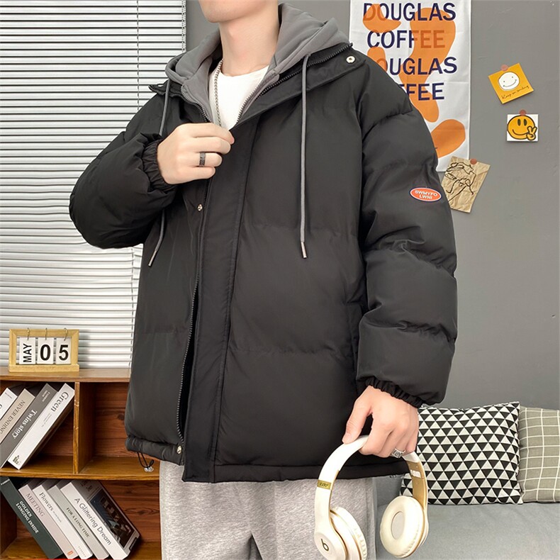 高品质休闲男士休闲连帽假两件棉衣男外套618A-WT08,男装棉衣,星座914-4