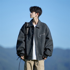 JK8868-P85 2025秋季新款PU皮夹克美式翻领外套 控158图片