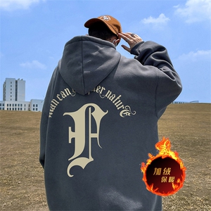500克重磅秋冬美式加绒加厚卫衣外套DL1615常规特P35加绒特40图片