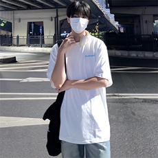 抖音得物供货210克现货宽松纯棉美式潮牌印花落肩袖纯棉T恤AT2199，男装T恤，电商A443