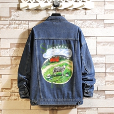 2025年秋季奶牛刺绣浅色牛仔外套男潮牌修身休闲夹克JK864-P68，男装工装外套，星座1103-1