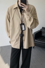 CS1159-特P33控58秋季潮流大码拼接高级感痞帅衬衫宽松外套男，男装衬衫，电商A059