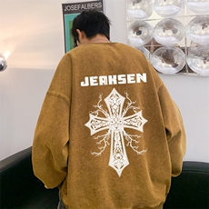 抖音品质潮流宽松2026秋季新款美式水洗卫衣JK23384特批48-控79，男装卫衣，星座605(原A050)