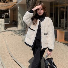 【现货】小个子宽松羊羔毛外套2255-P205-K288，女装毛呢外套，浙宝189