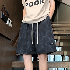 2025夏季扎染直筒宽松速干短裤大码休闲裤A017K738P35，男装休闲裤，电商A017