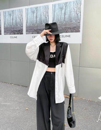 早秋新款，拼接西装，女装西装，依纤