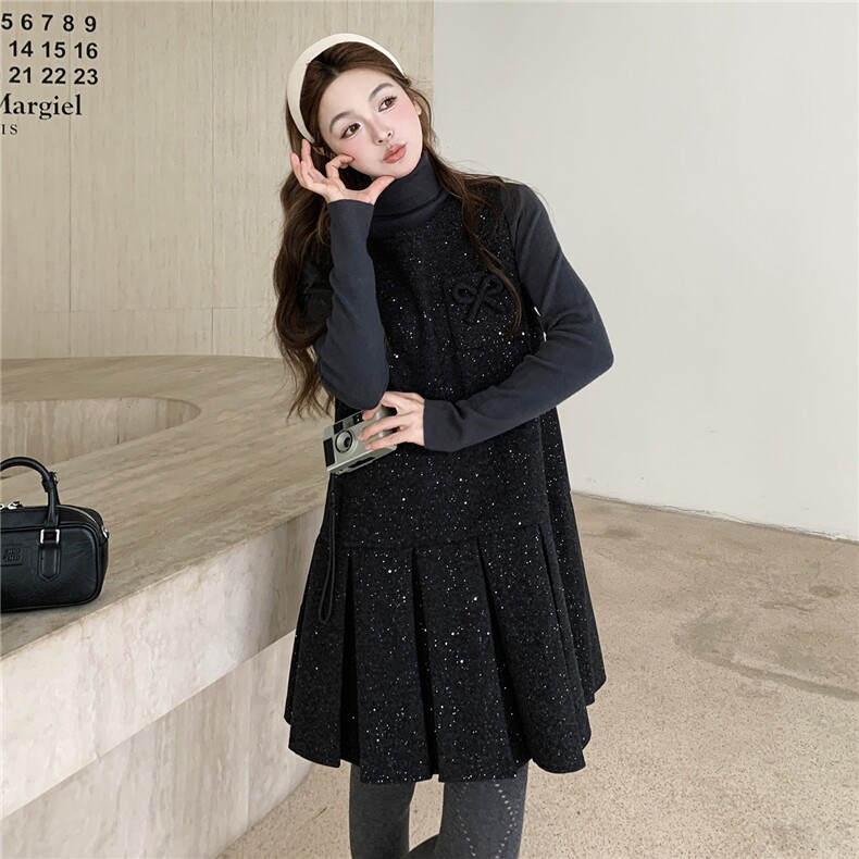 新款26早春韩系毛呢背心裙打底套装6206-P175-K258,女装套装/套裙,2C057