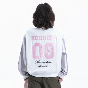 美式蝴蝶刺绣棒球服外套女春秋季甜酷韩系穿搭夹克撞色上衣潮,甜妹儿服装搭配图片