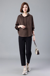 中年妈妈秋装套装2026新款落肩袖卫衣中老年女春秋季运动服两件套图片