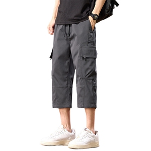 夏季薄款七分裤男冰丝速干运动短裤7分男士宽松休闲裤子Z2537-P40图片