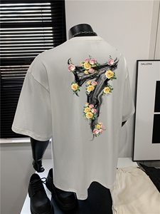 XZ809A/MBN01/P20/控38 重磅印花美式复古圆领T恤图片