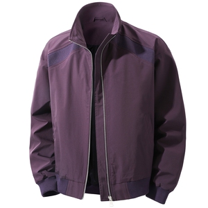 JK008立体白底 春装拼接工装立领夹克 聚酯纤维(M-5XL)TP35图片