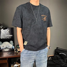 高级感水洗重磅衣服潮牌短袖T恤男士夏季百搭宽松ins半袖体恤，男装T恤，星座506A