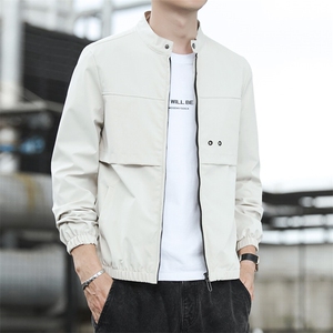 秋季新款青少年立领宽松休闲纯色潮流百搭夹克外套男JK822P45图片