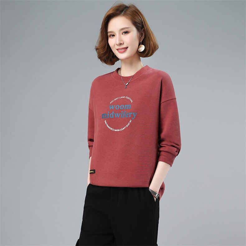 2023年春季新款套头圆领卫衣女长袖韩版宽松显瘦上衣服打底衫女棉,女装卫衣/绒衫,简韵佳
