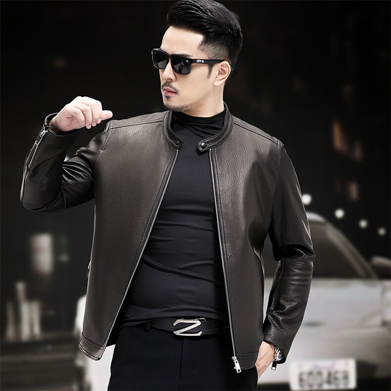WL1825-1秋冬新款男士山羊皮夹克皮衣男韩版机车男装P780，男装皮衣，电商B360