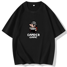 纯棉现货2025夏季新款大码男士休闲印花圆领短袖体恤衫CM182-P15，男装T恤，星座1816-2（原1210–2）