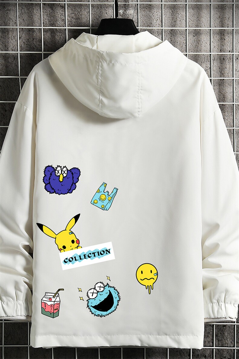 JK65079-P45连帽夹克男大码胖子棒球服上衣外套网格挂拍,男装夹克,电商A040A