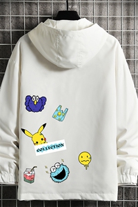 JK65079-P45 连帽夹克男大码胖子棒球服上衣外套 网格挂拍图片