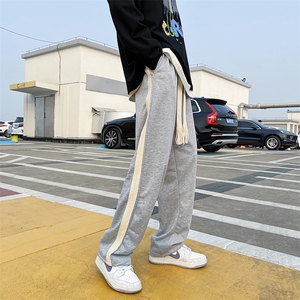 男春季新款休闲裤条纹抽绳裤子E101P32图片