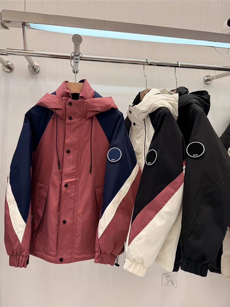 冬季款加厚保暖羽绒服男女同款宽松拼色防风衣工装户外冲锋衣,女装棉衣/棉服,牛米欧羽绒服工厂店