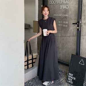 气质通勤T恤阔腿裤两件套女2025年夏季新款法式休闲显瘦简约套装图片