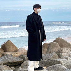 冬季韩版男士毛呢大衣美式中长款风衣夹克外套1211-P135大货已备，男装夹克，星座1004-3