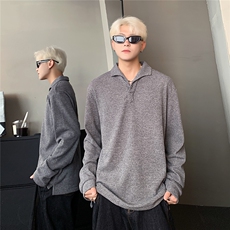 原版品质面料罗马格意式一片领POLO针织衫长袖打底男w308-p38，男装Polo衫，电商C307