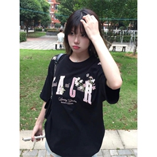 H0969-P35推荐刺绣休闲宽松短袖t恤男女同款，女装T恤，星座617A-2