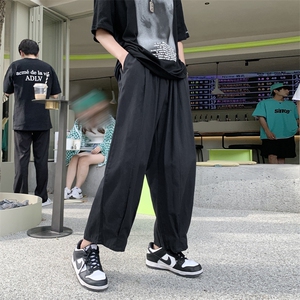夏季薄款工装裤男直筒宽松日系cityboy裤子潮牌ins阔腿哈伦灯笼裤,肥胖女人穿衣搭配夏款图片