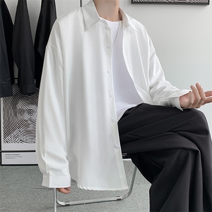 长袖衬衫男宽松情侣韩版港风学生班服休闲衬衣潮CS060-P35送领带图片