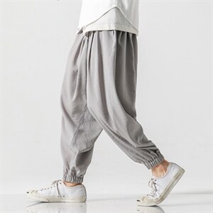秋装 潮休闲哈伦裤男士宽松百搭束脚运动裤日系工装大码 K76/P65图片