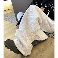 【现货】612-K228-P75冬季棉裤不规则菱格压线宽松直筒宽松休闲裤，男装休闲裤，星座612