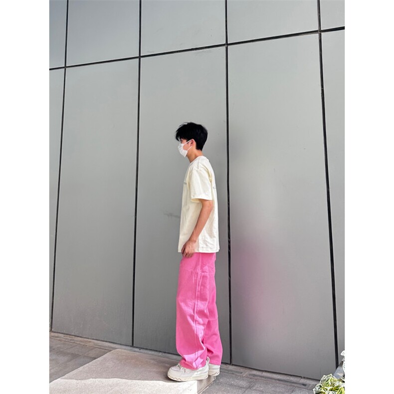 24年春夏季水洗高街vibe直筒宽松阔腿五色牛仔裤NZ2310-P55控78,男装牛仔裤,星座1002-1