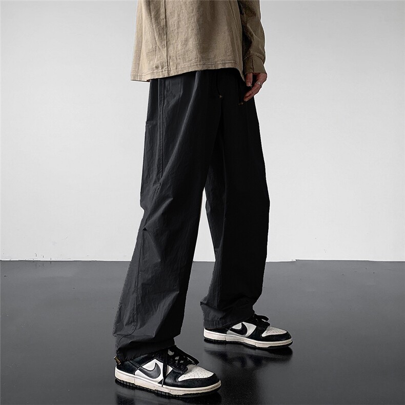 EQ171直筒裤男秋季水洗棉工装裤折痕伞兵裤基础款长裤P55，男装工装外套，电商C306-1