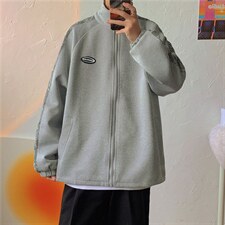 秋冬新品宽松街头运动风班服纯色连帽夹克外套男装tW1423-P38，男装夹克，星座512-4