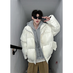 405A  美式高街个性连帽设计假两件pu皮棉服   MY24920-P158控188图片