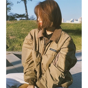 设计感拉链飞行员外套男装宽松高级机车服工装夹克棒球服 J678图片