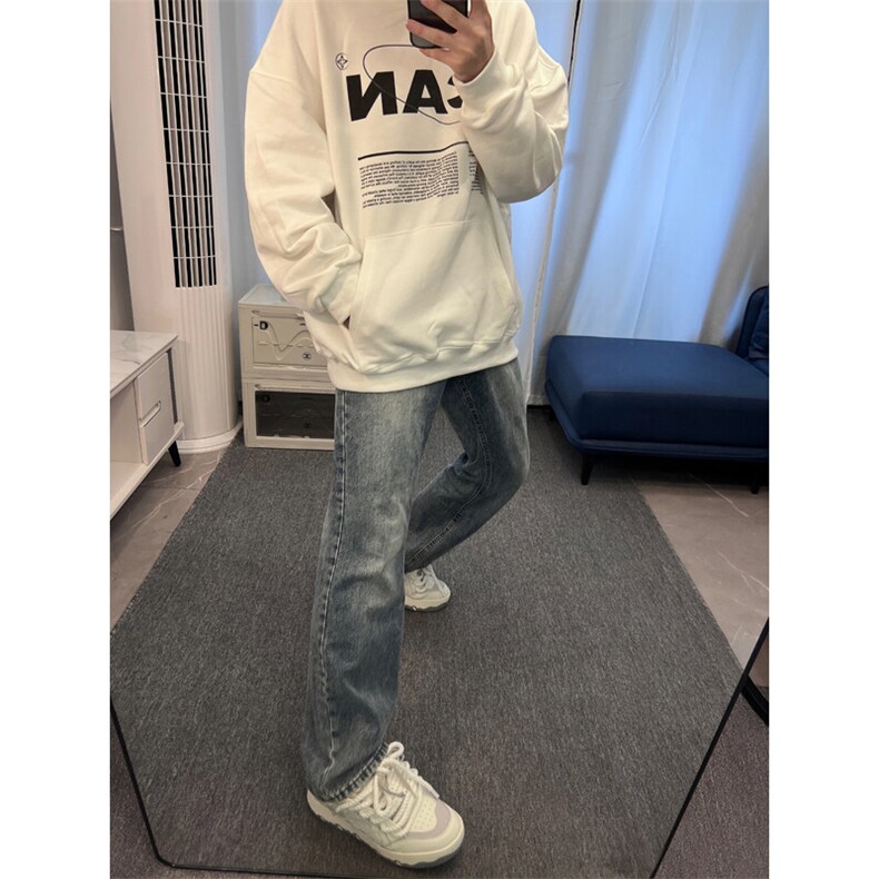 美式hiphop牛仔裤修身直筒微喇叭裤68,男装牛仔裤,星座310A-4