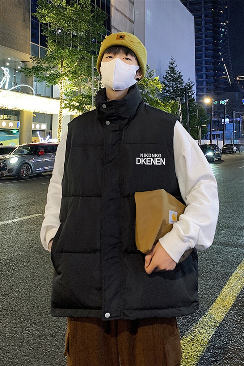夜景50新标时尚字母印花宽松保暖羽绒马甲A247-MJ617P115控158,男装背心/马甲,电商A247