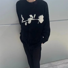 圆领毛衣针织衫男潮牌帅气秋冬季打底衫2025新款男士气质修身上衣，男装T恤，四季星座505