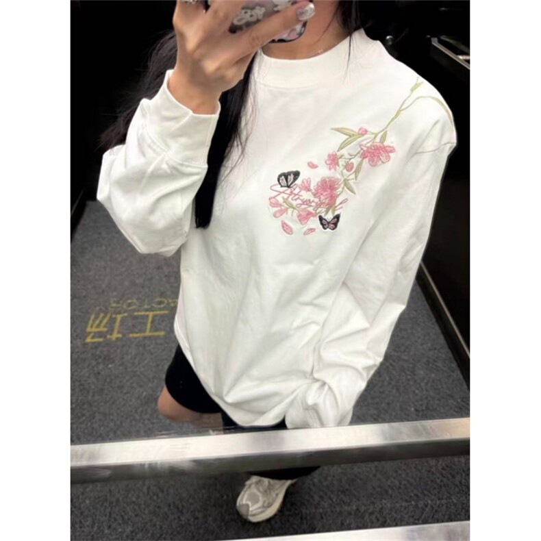 蝴蝶结字母花卉立体刺绣短袖t恤女夏季潮牌宽松上衣TW1085，男装T恤，星座1116A（原606A-3）