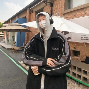 鹿皮绒外套男春秋款美式潮牌上衣冬季高街休闲男装夹克W4524-P75图片