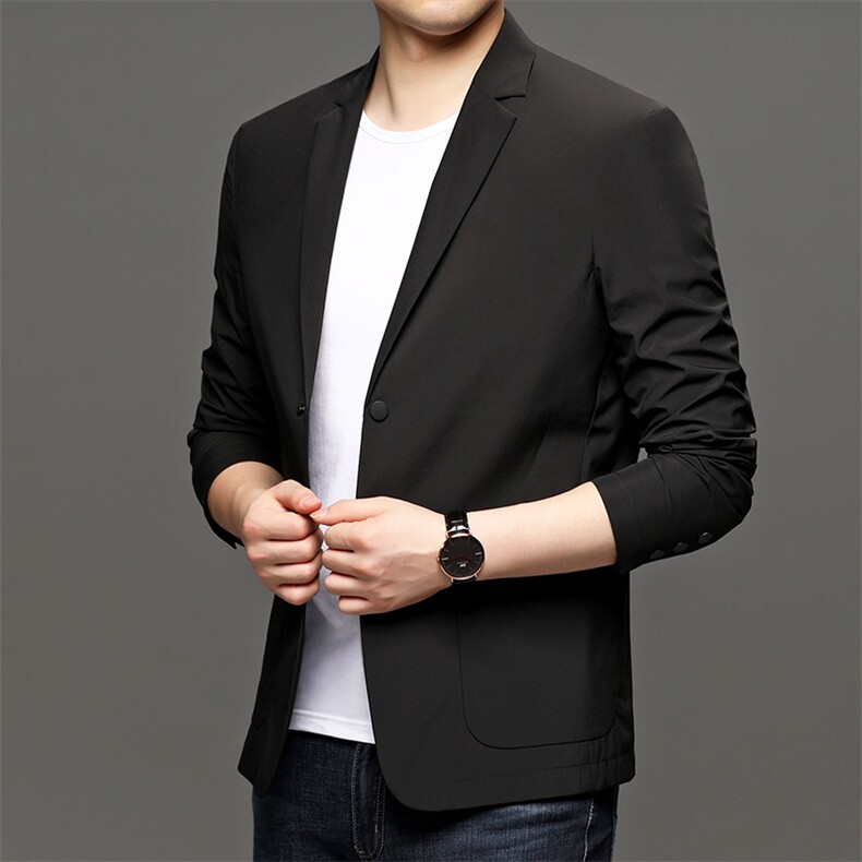 上衣外穿西装时尚潮流新款爸爸装男士宽松免烫薄款纯色西服外套，男装西服，电商B212（原钱塘6029）