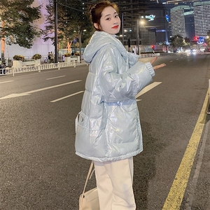 现货亮面炫彩免洗羽绒服中长款外套-305-款号A211-P225K359,周放穿衣搭配图片