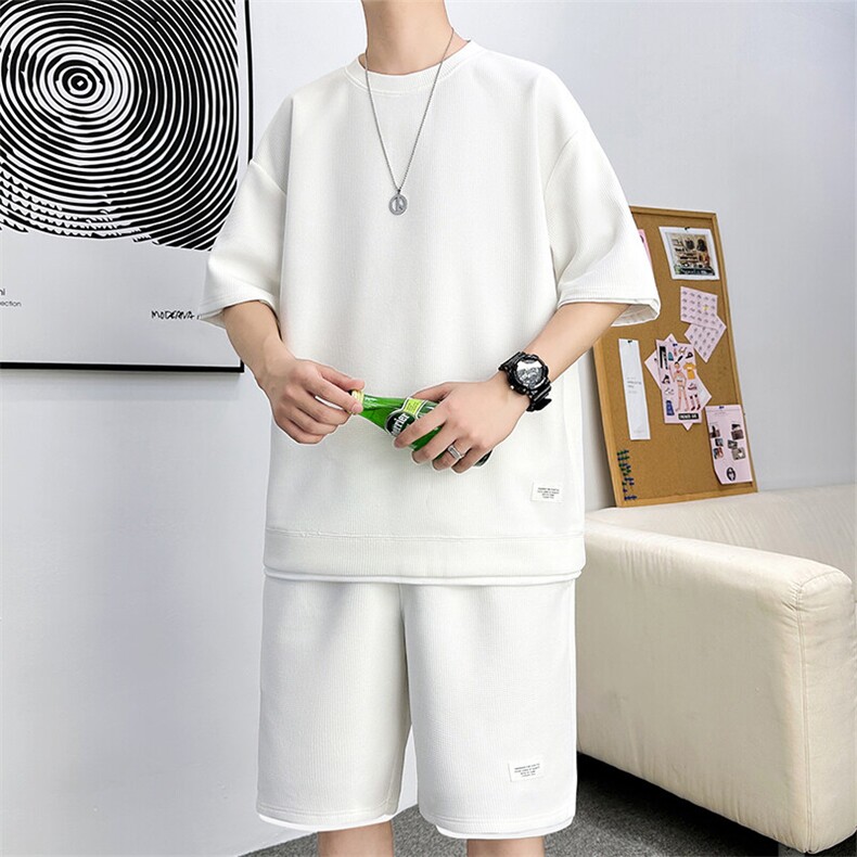 新款休闲华夫格,男装休闲套装,星座1106-2（原1111B）