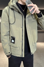 2025秋冬新款二棉加棉夹克连帽工装冲风衣男士外套棉服，男装风衣，星座414（原B263）