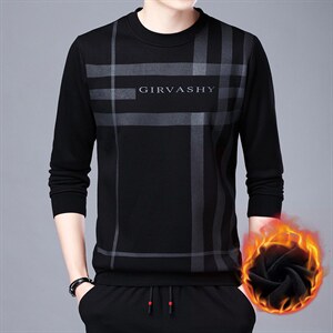 卫衣男2023秋季新款圆领宽松免烫上衣中青年加绒印花套头休闲男装,男装卫衣,电商B212（原钱塘6029）