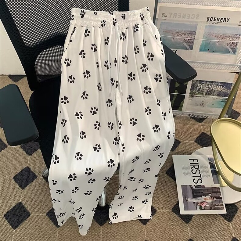 趣味印花休闲裤子男生美式阔腿篮球运动长裤宽松直筒K6675-P30,女装休闲裤,星座412-3