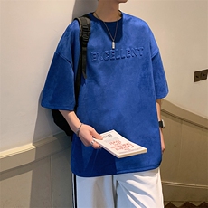 DX501P30港风重磅麂皮绒短袖美式高街t恤男大码半袖男，男装T恤，星座1204-3
